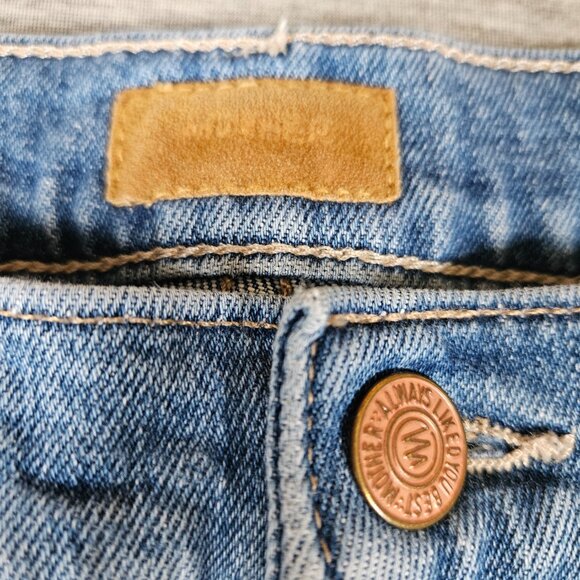 Mother Jeans Mid Rise Dazzler Ankle Fray Womens 30x27 Blue New Sheriff in Town - Picture 5 of 12